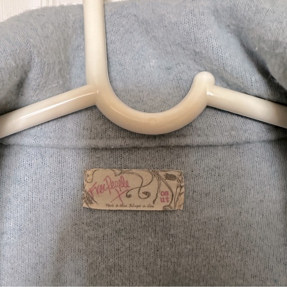 FREE PEOPLE Light Blue Oversized Poncho Coat - Picture 3 of 7